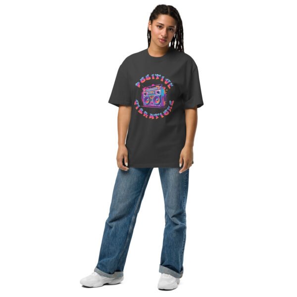 QP Design Zone - Random - Positive Vibrations - Oversized faded t-shirt - Image 2