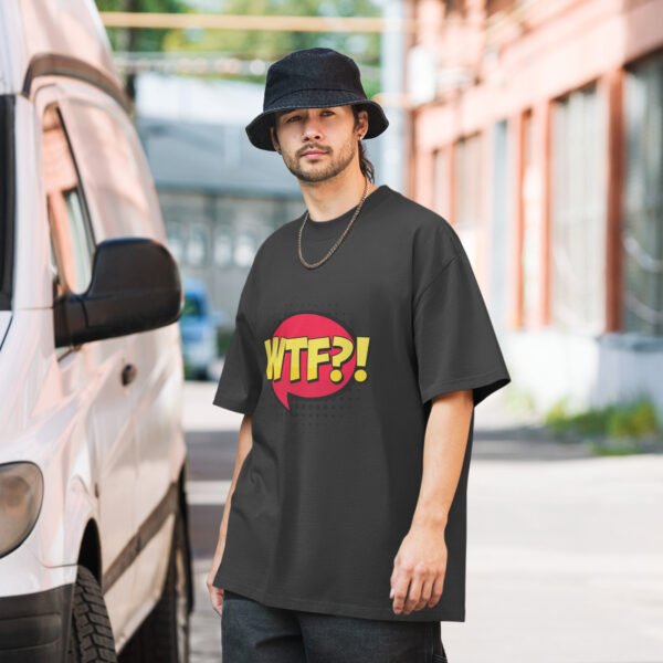 QP Design Zone - WTF - Oversized faded t-shirt - Image 2