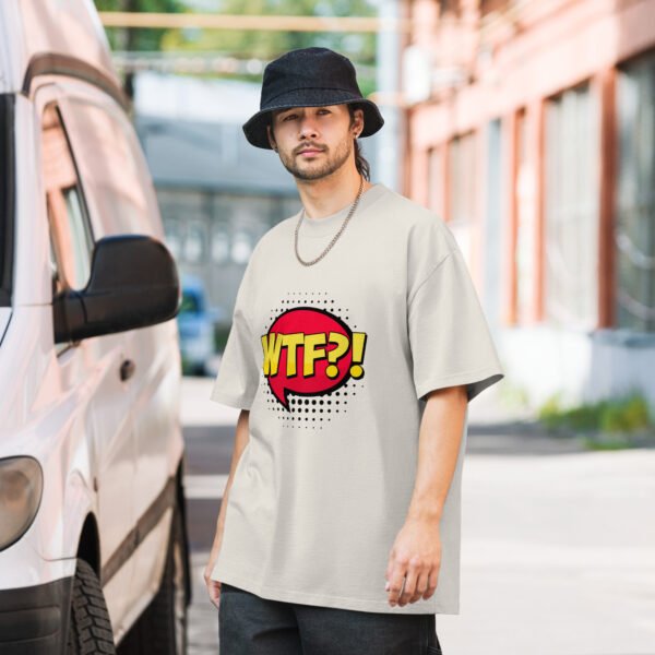 QP Design Zone - WTF - Oversized faded t-shirt - Image 4