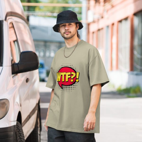 QP Design Zone - WTF - Oversized faded t-shirt - Image 3