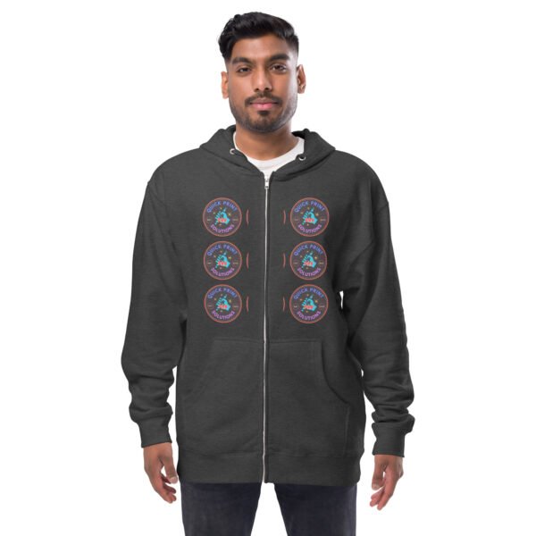QP Design Zone - Unisex fleece zip up hoodie - Image 4