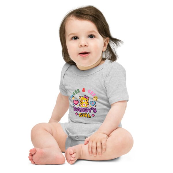 Cute Daddy's Girl Teddy Bear Design - Baby short sleeve one piece - Image 3
