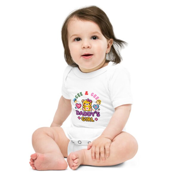 Cute Daddy's Girl Teddy Bear Design - Baby short sleeve one piece - Image 5
