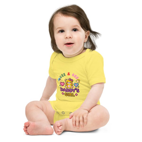 Cute Daddy's Girl Teddy Bear Design - Baby short sleeve one piece - Image 4