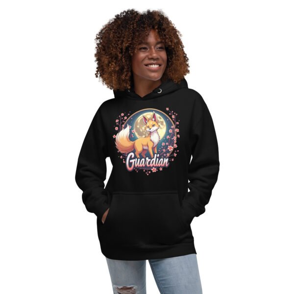 QP Design Zone - Mystical Fox Guardian Under Moonlight - Unisex Hoodie