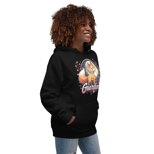 QP Design Zone - Mystical Fox Guardian Under Moonlight - Unisex Hoodie - Image 4