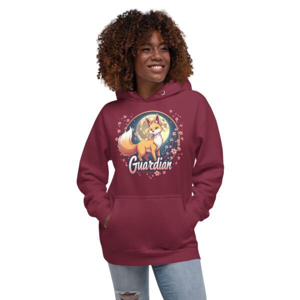 QP Design Zone - Mystical Fox Guardian Under Moonlight - Unisex Hoodie - Image 11