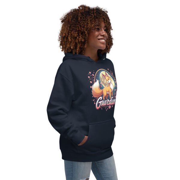 QP Design Zone - Mystical Fox Guardian Under Moonlight - Unisex Hoodie - Image 9