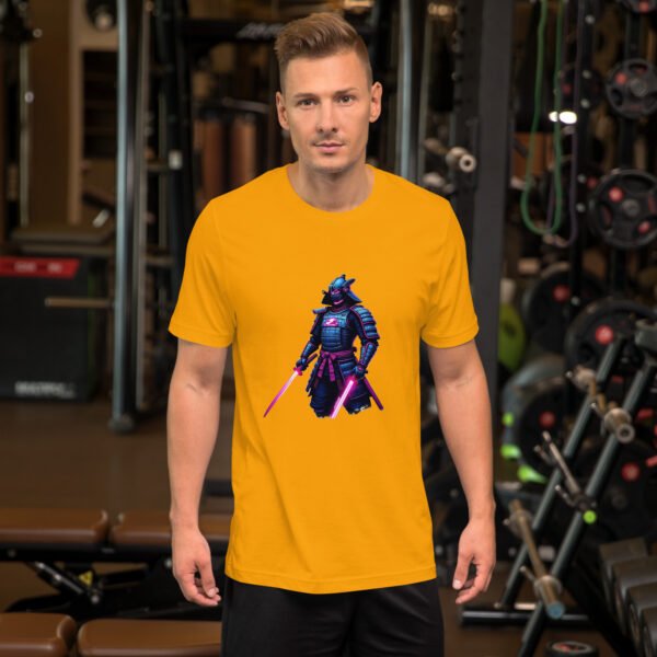 QP Design Zone - Neon Cyber Samurai with Dual Energy Swords - Unisex t-shirt - Image 9