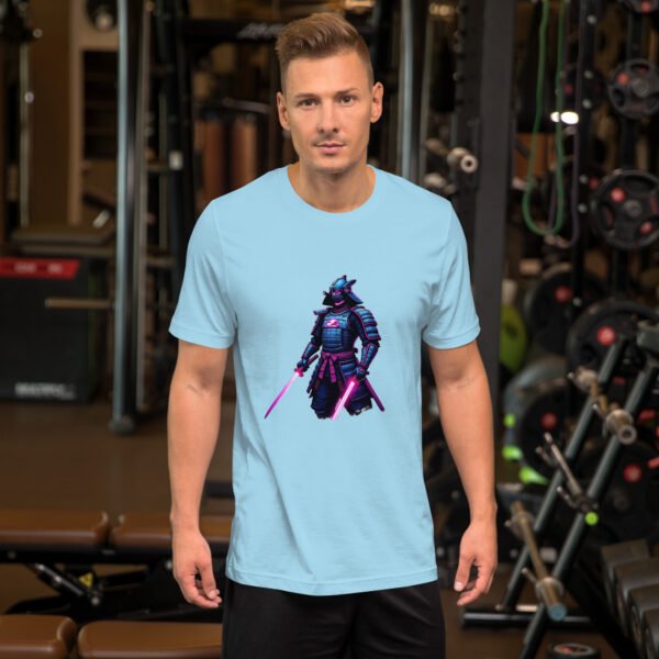 QP Design Zone - Neon Cyber Samurai with Dual Energy Swords - Unisex t-shirt - Image 15