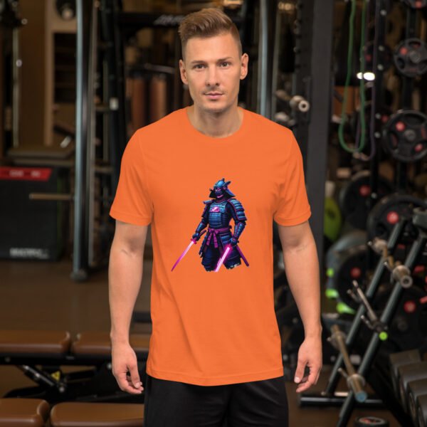 QP Design Zone - Neon Cyber Samurai with Dual Energy Swords - Unisex t-shirt - Image 7