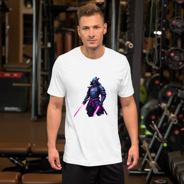 QP Design Zone - Neon Cyber Samurai with Dual Energy Swords - Unisex t-shirt - Image 21