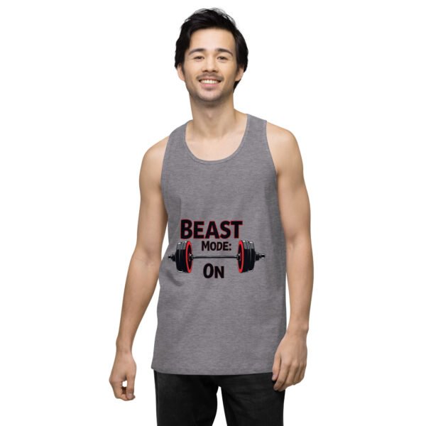 Beast Mode On" Motivational Gym and Fitness Design - Men’s premium tank top - Image 12
