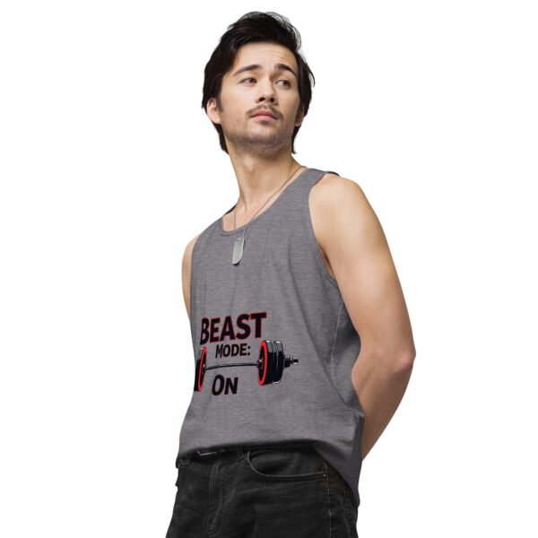Beast Mode On" Motivational Gym and Fitness Design - Men’s premium tank top - Image 14