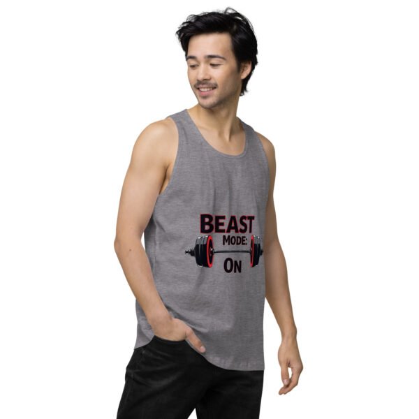 Beast Mode On" Motivational Gym and Fitness Design - Men’s premium tank top - Image 13