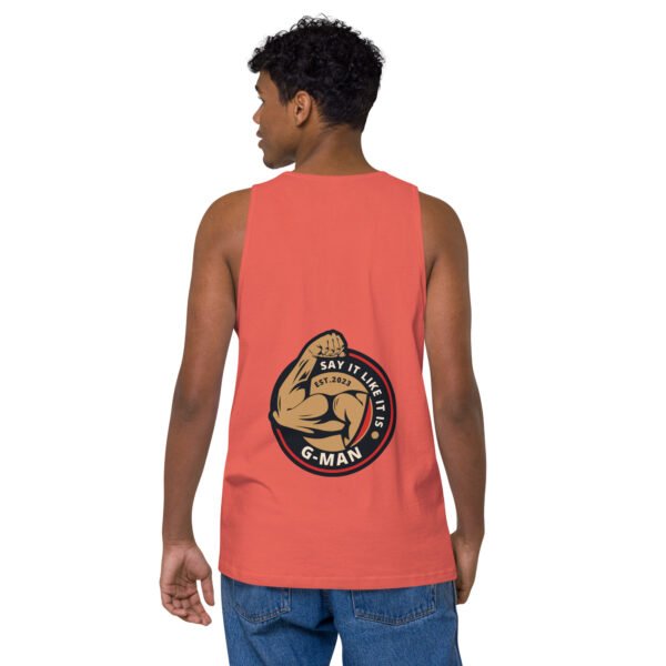 G Man Super Hero Logo - Men’s premium tank top - Image 4