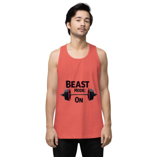 Beast Mode On" Motivational Gym and Fitness Design - Men’s premium tank top - Image 6