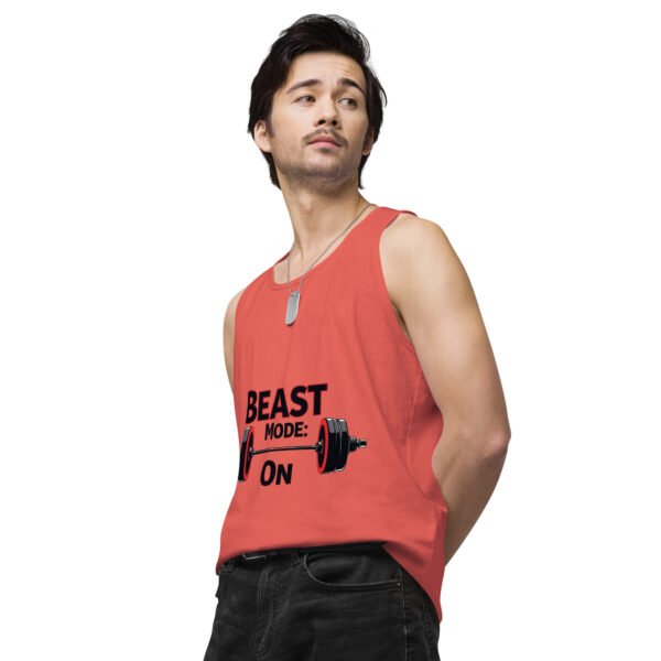 Beast Mode On" Motivational Gym and Fitness Design - Men’s premium tank top - Image 9