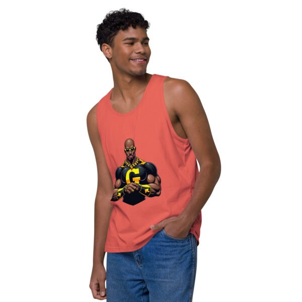 G Man Super Hero Logo - Men’s premium tank top - Image 3