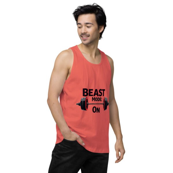 Beast Mode On" Motivational Gym and Fitness Design - Men’s premium tank top - Image 8