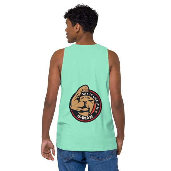 G Man Super Hero Logo - Men’s premium tank top - Image 24