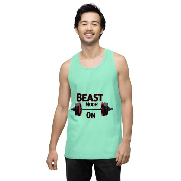Beast Mode On" Motivational Gym and Fitness Design - Men’s premium tank top - Image 27