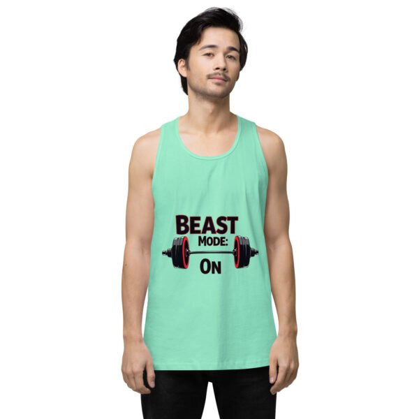 Beast Mode On" Motivational Gym and Fitness Design - Men’s premium tank top - Image 26