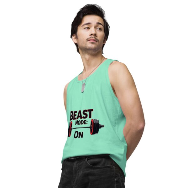 Beast Mode On" Motivational Gym and Fitness Design - Men’s premium tank top - Image 29