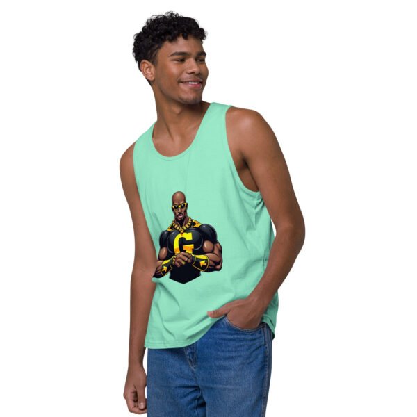 G Man Super Hero Logo - Men’s premium tank top - Image 23