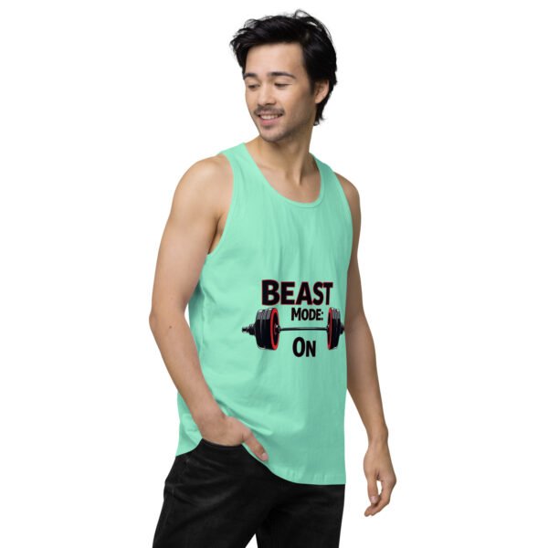 Beast Mode On" Motivational Gym and Fitness Design - Men’s premium tank top - Image 28