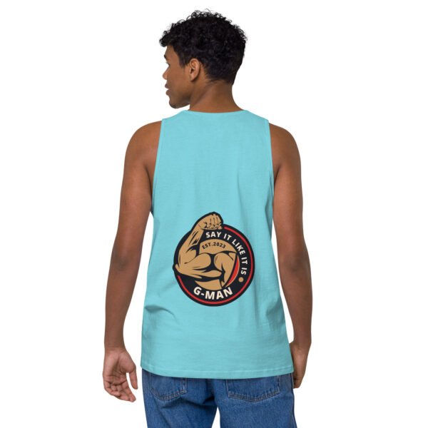 G Man Super Hero Logo - Men’s premium tank top - Image 19