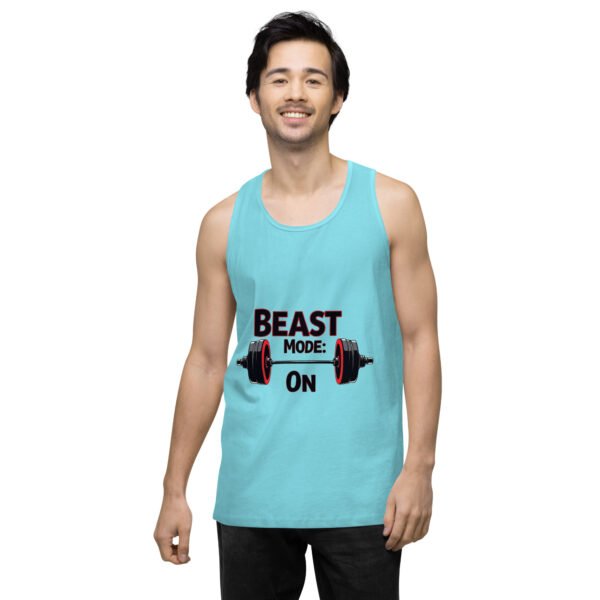 Beast Mode On" Motivational Gym and Fitness Design - Men’s premium tank top - Image 22