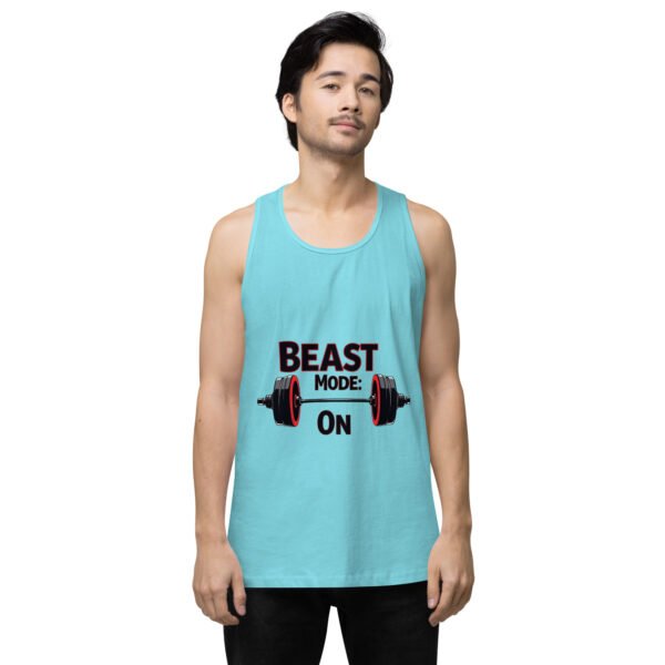 Beast Mode On" Motivational Gym and Fitness Design - Men’s premium tank top - Image 21