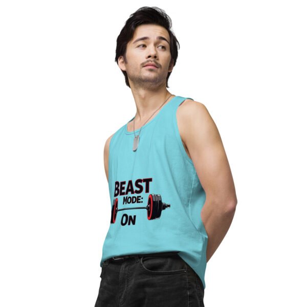 Beast Mode On" Motivational Gym and Fitness Design - Men’s premium tank top - Image 24