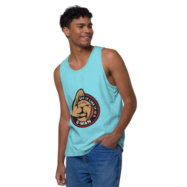 G Man Classic Logo - Men’s premium tank top - Image 43