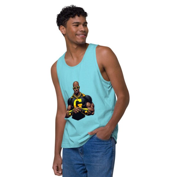 G Man Super Hero Logo - Men’s premium tank top - Image 18