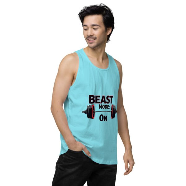 Beast Mode On" Motivational Gym and Fitness Design - Men’s premium tank top - Image 23