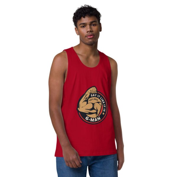 G Man Classic Logo - Men’s premium tank top - Image 9