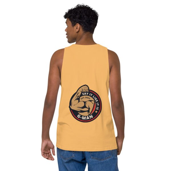 G Man Super Hero Logo - Men’s premium tank top - Image 14