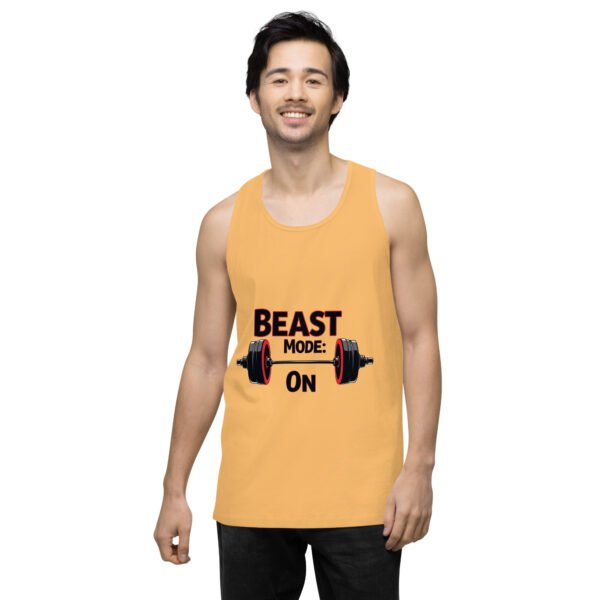 Beast Mode On" Motivational Gym and Fitness Design - Men’s premium tank top - Image 17