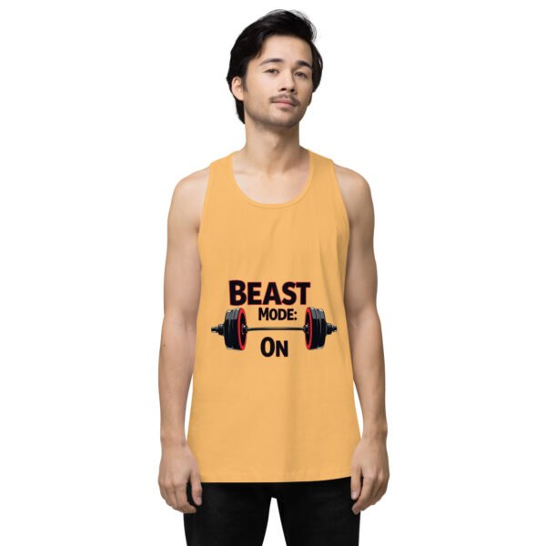 Beast Mode On" Motivational Gym and Fitness Design - Men’s premium tank top - Image 16