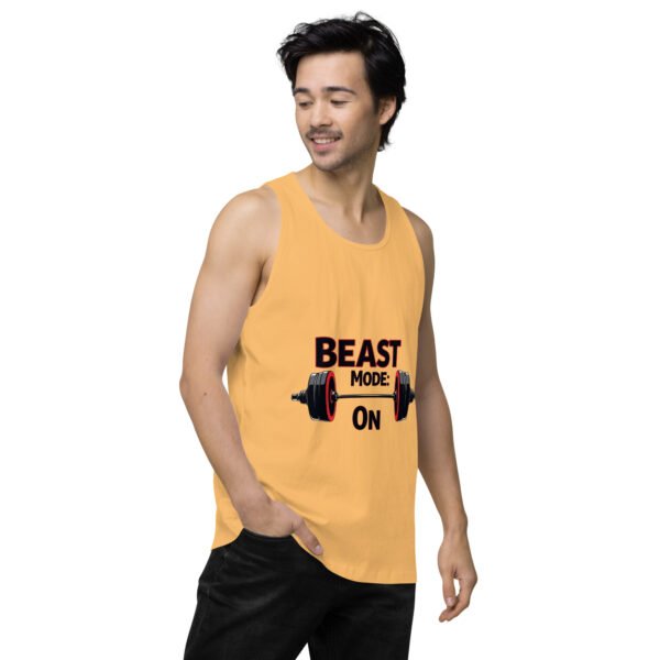 Beast Mode On" Motivational Gym and Fitness Design - Men’s premium tank top - Image 18