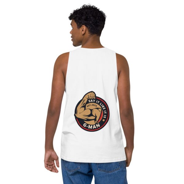 G Man Super Hero Logo - Men’s premium tank top - Image 29