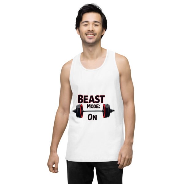 Beast Mode On" Motivational Gym and Fitness Design - Men’s premium tank top - Image 32