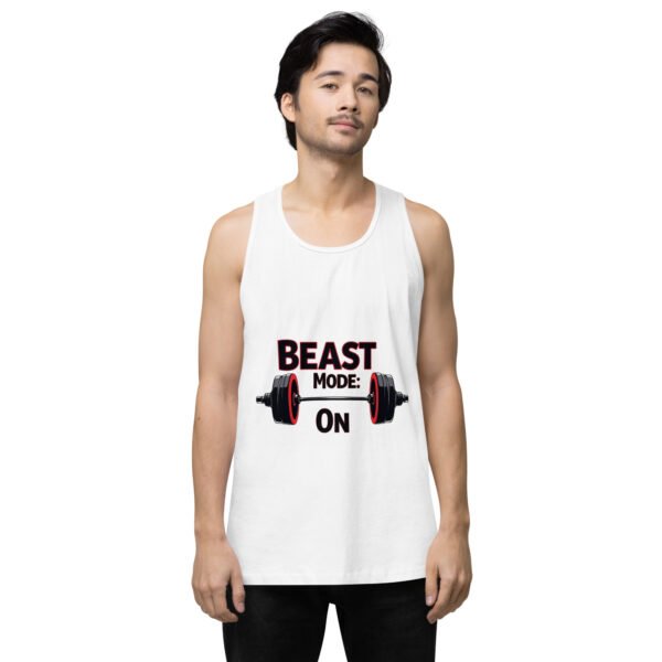Beast Mode On" Motivational Gym and Fitness Design - Men’s premium tank top - Image 31