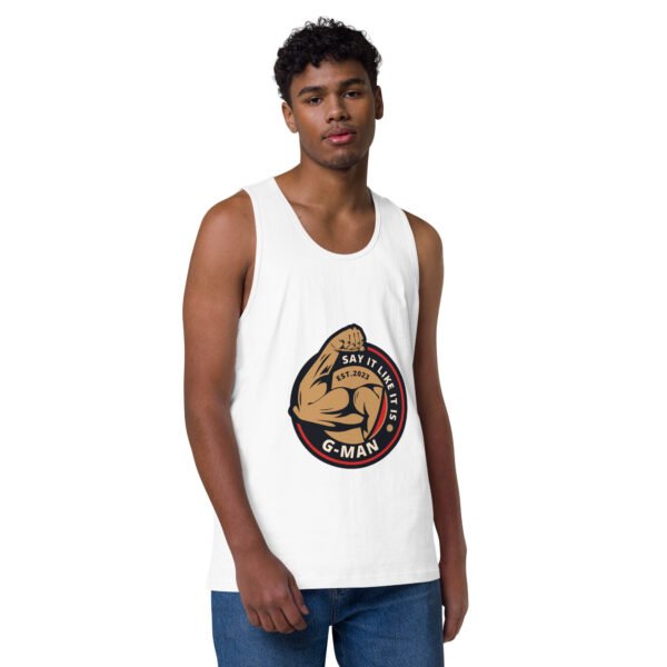 G Man Classic Logo - Men’s premium tank top - Image 49