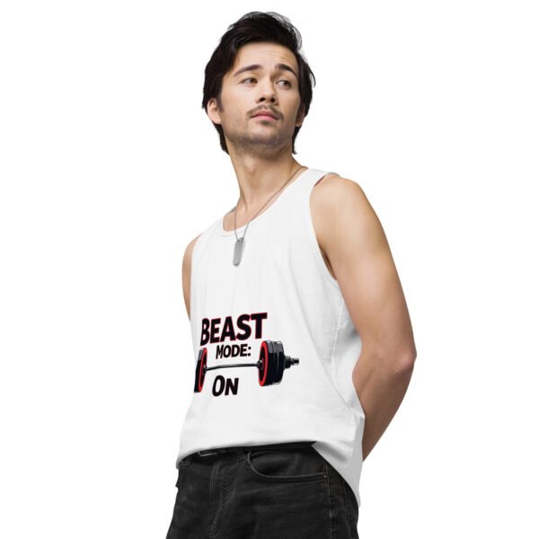 Beast Mode On" Motivational Gym and Fitness Design - Men’s premium tank top - Image 34