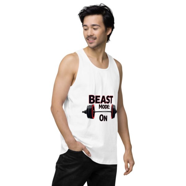 Beast Mode On" Motivational Gym and Fitness Design - Men’s premium tank top - Image 33