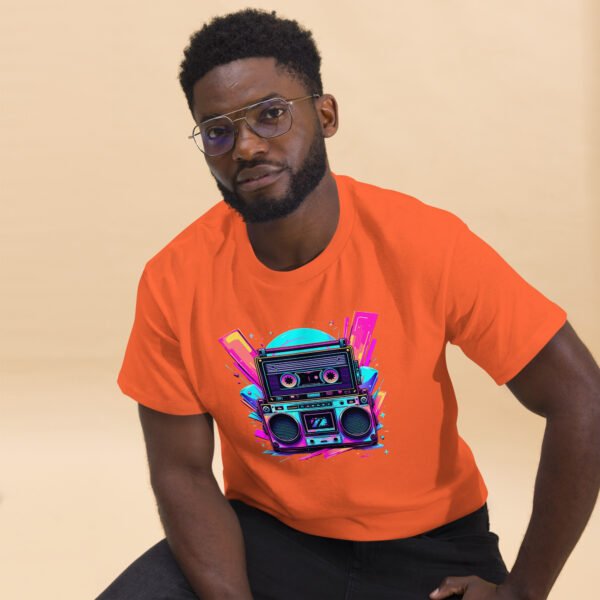 Retro Boombox - Neon 80s Music Design - Unisex classic tee - Image 10