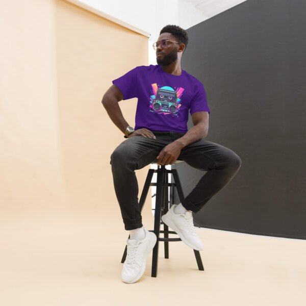 Retro Boombox - Neon 80s Music Design - Unisex classic tee - Image 3